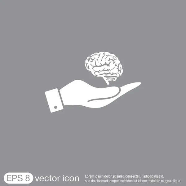 Hand holding a Brain — Stock Vector