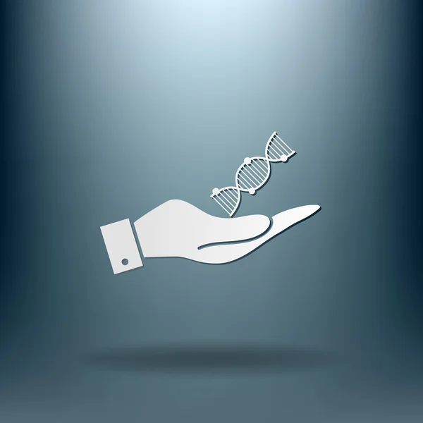 Main tenant une hélice ADN — Image vectorielle
