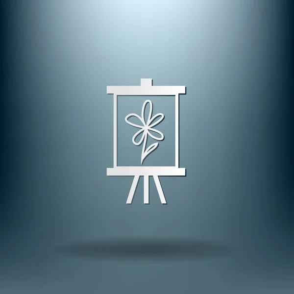 Easel con foto. Pittura icona — Vettoriale Stock