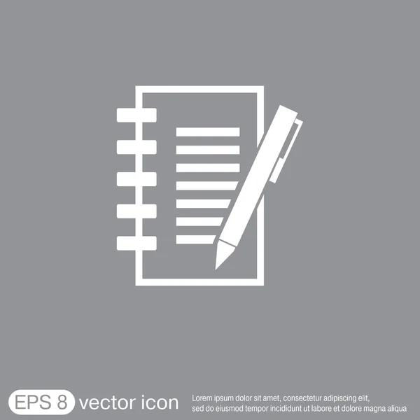 List papíru a pero ikony — Stockový vektor