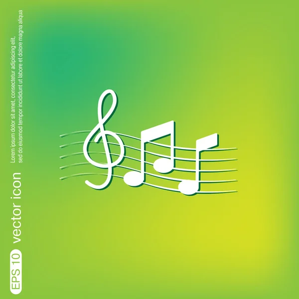 Musical notes and treble clef — Stock Vector