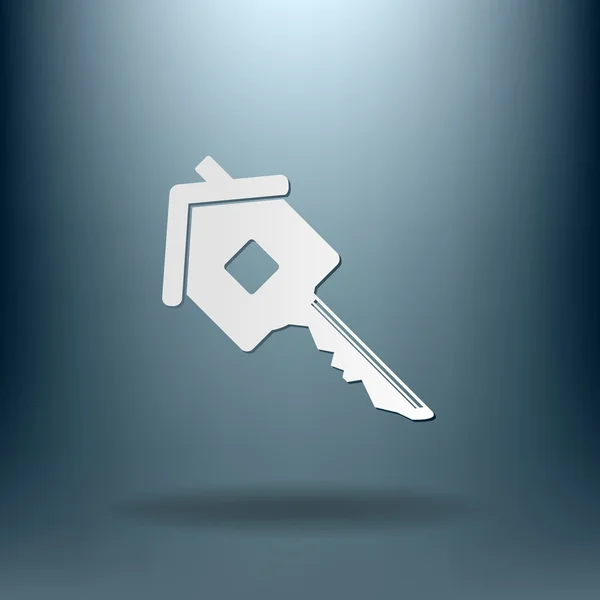 Ключ у будинку. значок нерухомості — стоковий вектор
