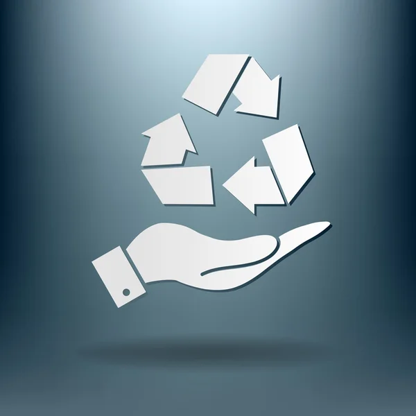 Hand hält Recycling-Symbol — Stockvektor