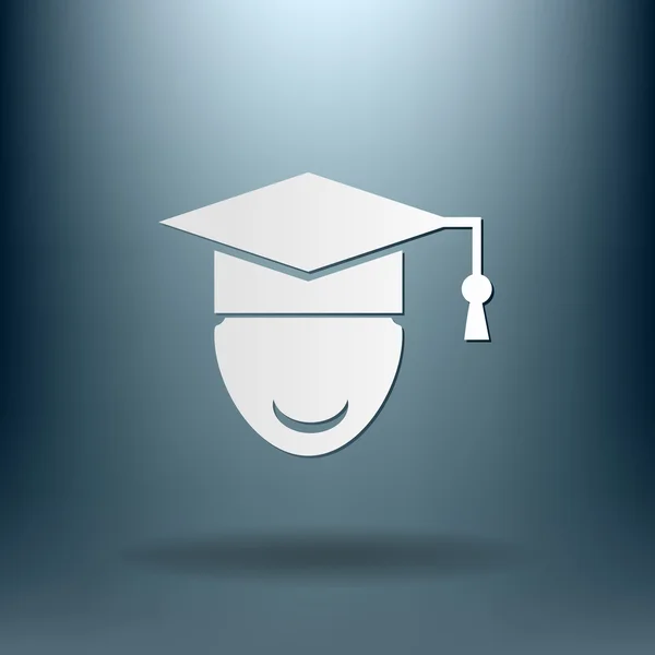Afgestudeerde hoed, student pictogram — Stockvector