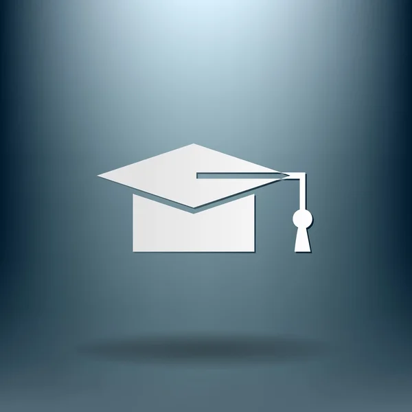 Sombrero de graduado. Señal de educación . — Vector de stock