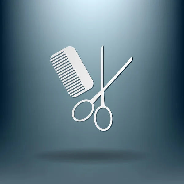 Kam, schaar. Barbershop — Stockvector