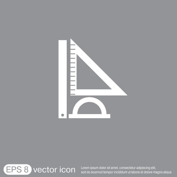 Gradenboog, liniaal, driehoek — Stockvector