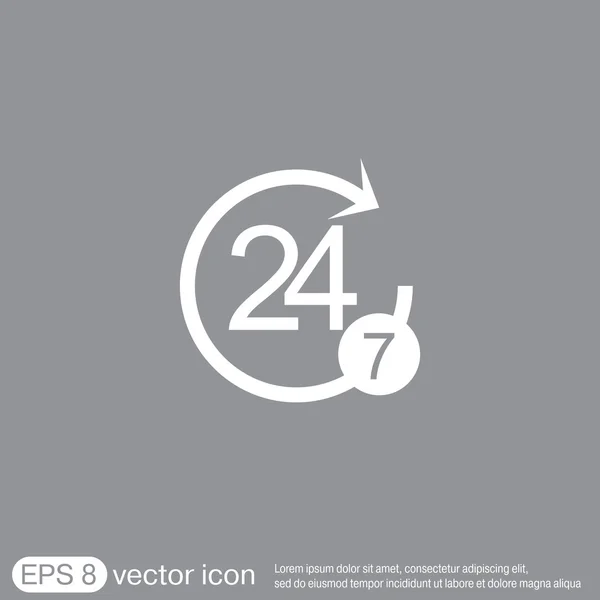 24 hours, 7 days icon — Stock Vector