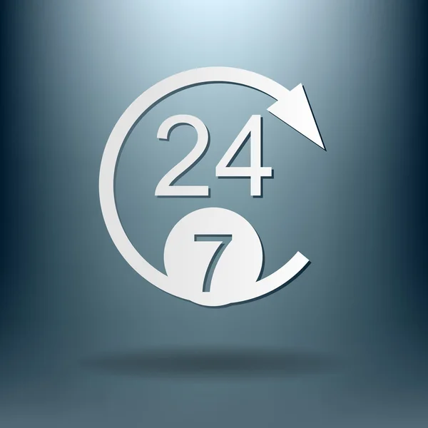 24 heures, icône de 7 jours — Image vectorielle