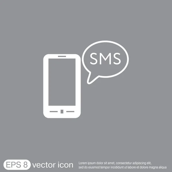 Telefone com ícone sms — Vetor de Stock