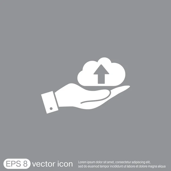 Kezében a cloud-Letöltés — Stock Vector