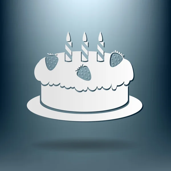 Birthday cake icon — Stock Vector