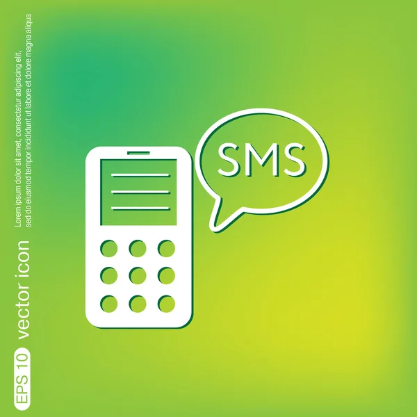 Smarttelefon med sms-ikon – stockvektor
