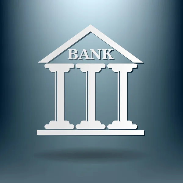 Bank building, finance icon — Stock Vector