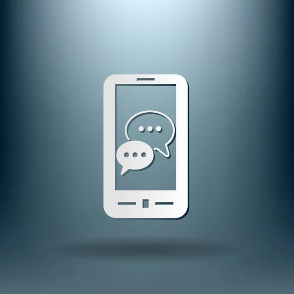 Smartphone mit sprechendem Dialog-Symbol — Stockvektor