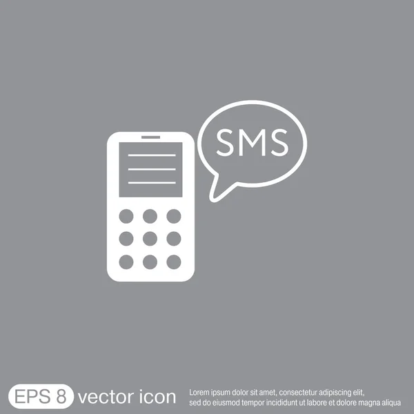 Smartphone with sms icon — Stock Vector