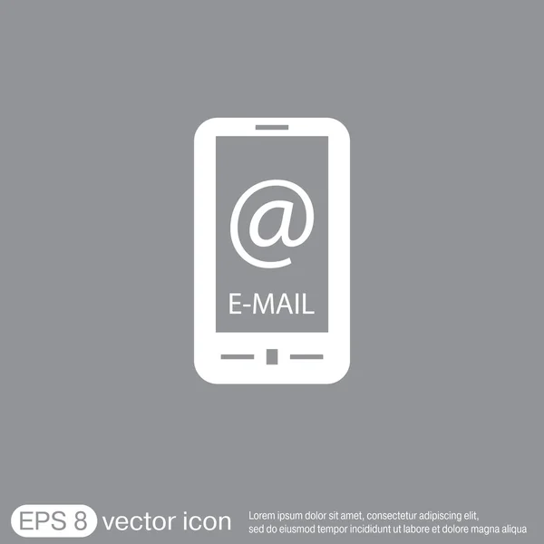 Ikona Pošta se vtipu smartphone — Stockový vektor