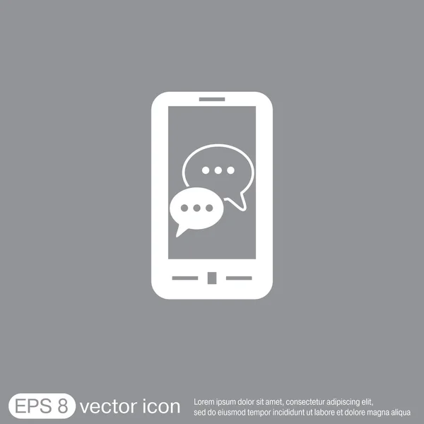 Smartphone with speaking dialogue icon — Stock Vector