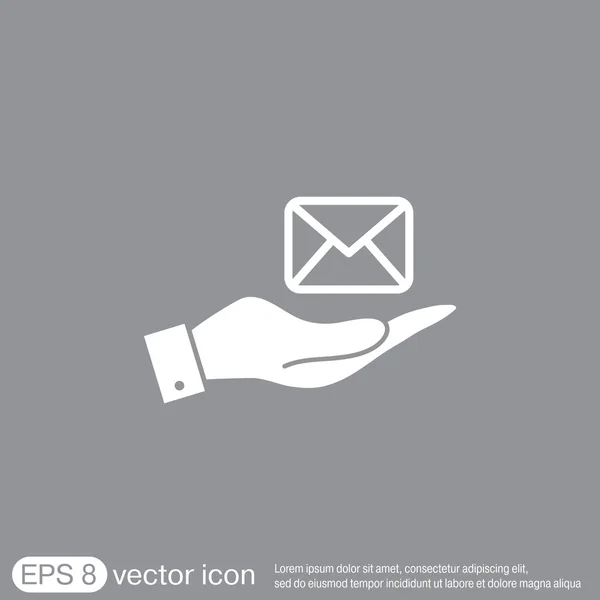 Ruka držící poštovní obálky — Stockový vektor