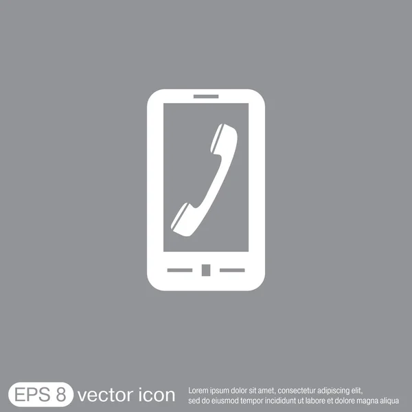 Smartphone with  telephone handset icon — Stock Vector