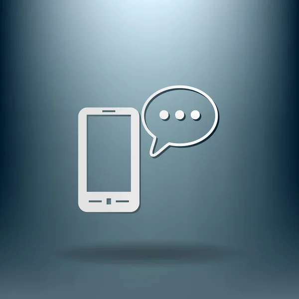 Smartphone avec icône de dialogue de pointe — Image vectorielle