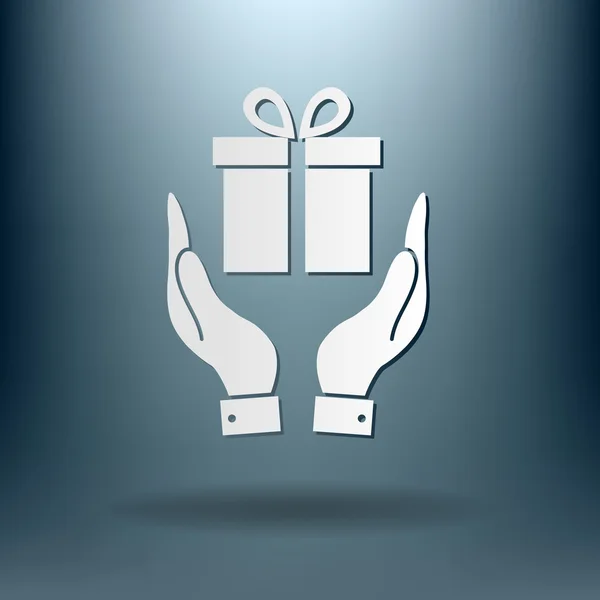 Hand holding a Holiday Gift Box — Stock Vector