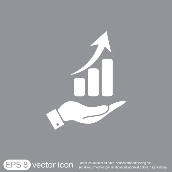 Hand holding a chart diagram figure — Stock Vector