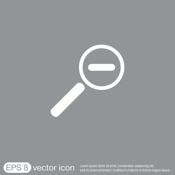 Magnifier glass.  reduction icon — Stock Vector