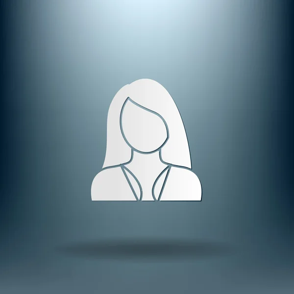Avatar d'une femme aux cheveux longs — Image vectorielle