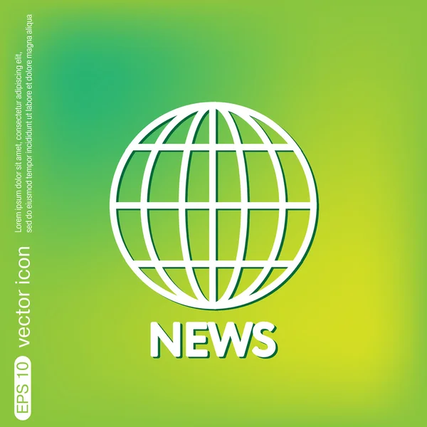 Globe symbol. news — Stock Vector