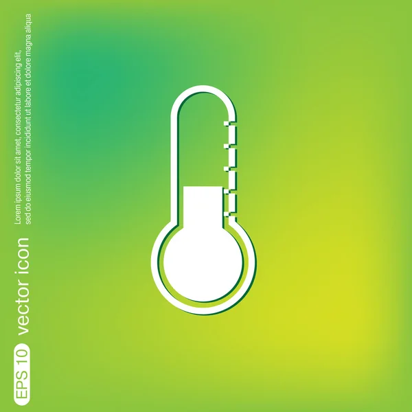 Meteo diagnostic technology thermometer sign. Vector. Green gradient