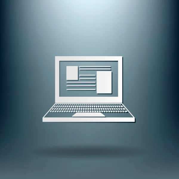 Ícone de notebook laptop — Vetor de Stock