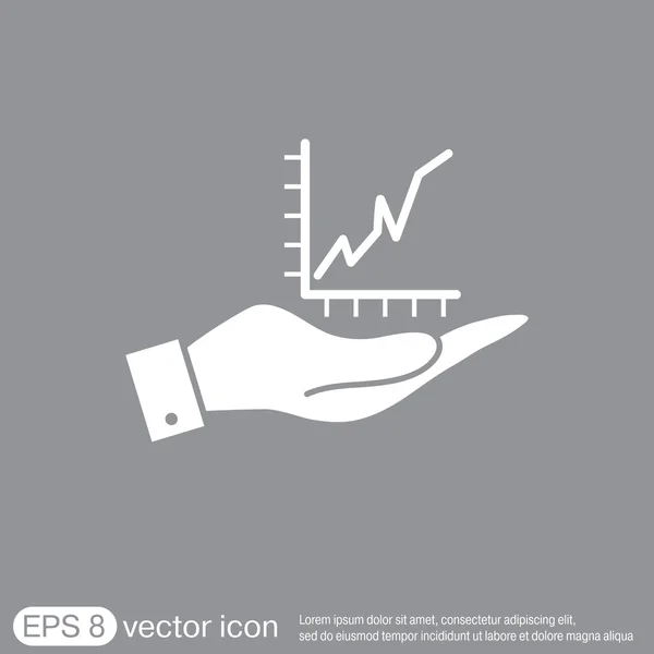 Gráfico de mão, ícone de diagrama — Vetor de Stock