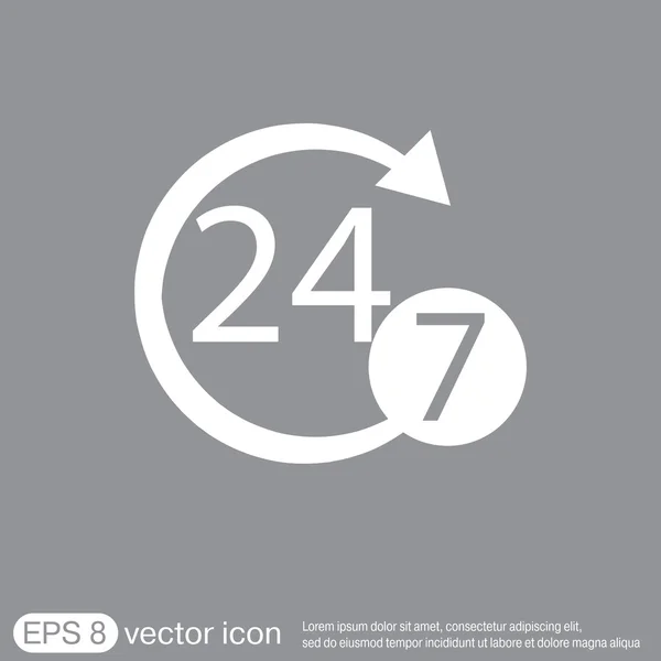 24 hodin denně, 7 dní ikonu — Stockový vektor
