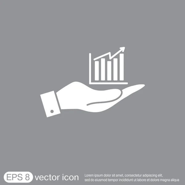 Gráfico de mão, ícone de diagrama —  Vetores de Stock