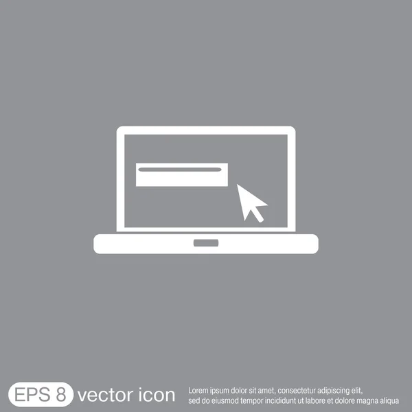 Laptop with symbol web arrow — Stock Vector