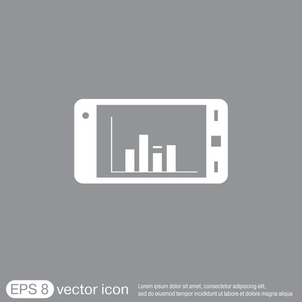 Smartphone com ícone de diagrama — Vetor de Stock