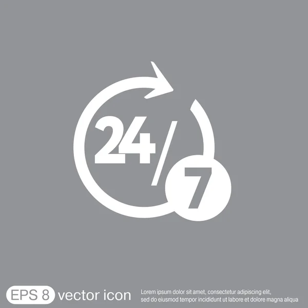 24 hodin denně, 7 dní ikonu — Stockový vektor