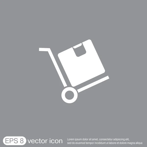 Truck with box. Logistic icon. — Stock Vector