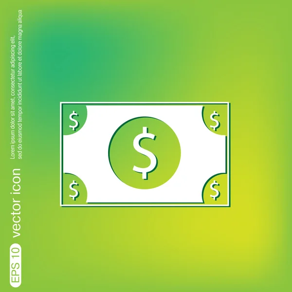 Dollar bill. symbol of money — Stock Vector