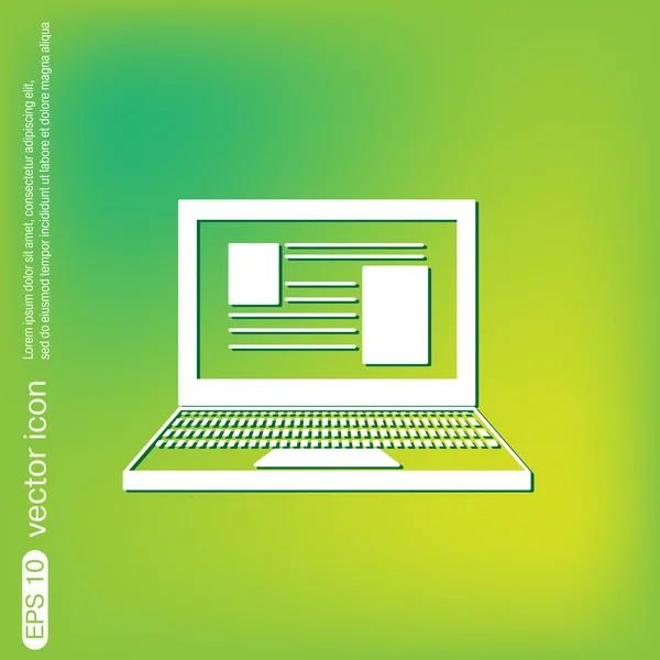 Laptop laptop pictogram — Stockvector