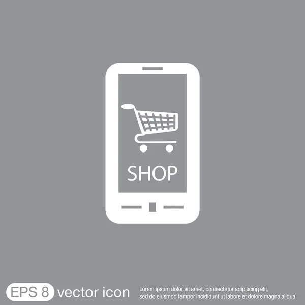 Carrinho de compras loja online —  Vetores de Stock
