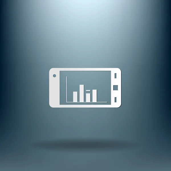 Smartphone com diagrama . — Vetor de Stock