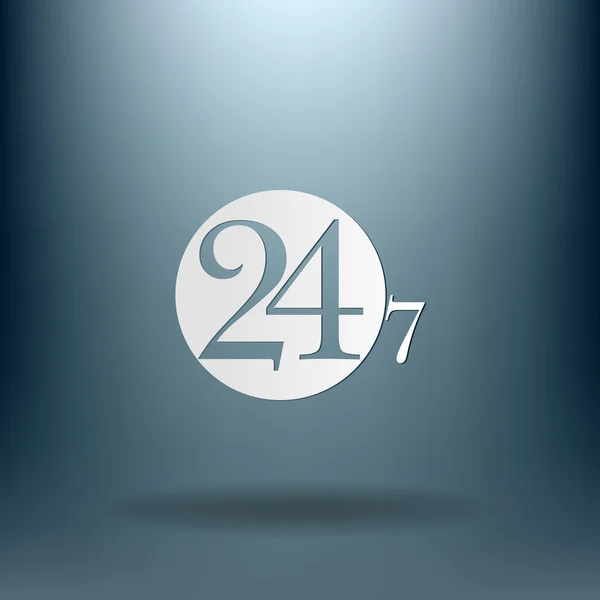 24 horas, 7 días icono — Archivo Imágenes Vectoriales