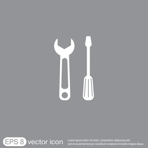 Screwdriver and wrench icon — Stock Vector