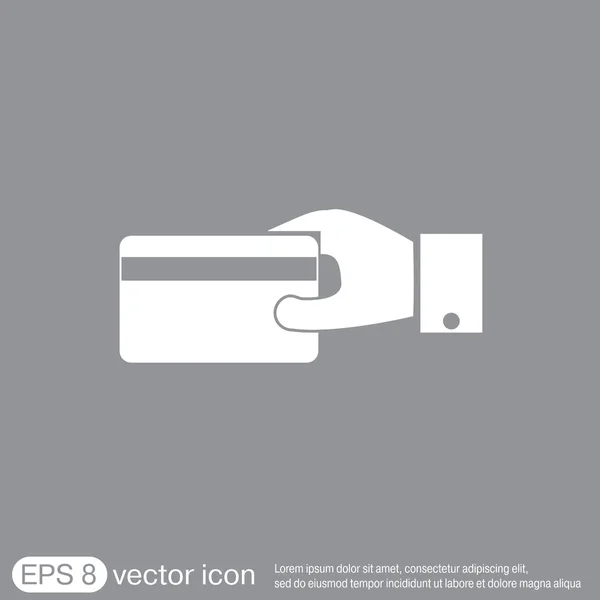 Mão segurando ícone de cartão de crédito —  Vetores de Stock