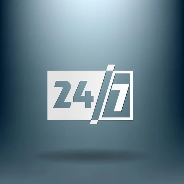 24 timmar, 7 dagar ikonen — Stock vektor