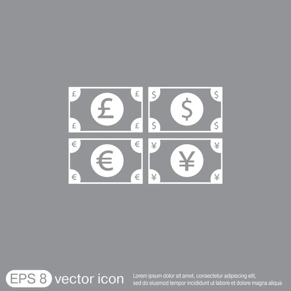Pénzt számla. szimbólum ikon — Stock Vector