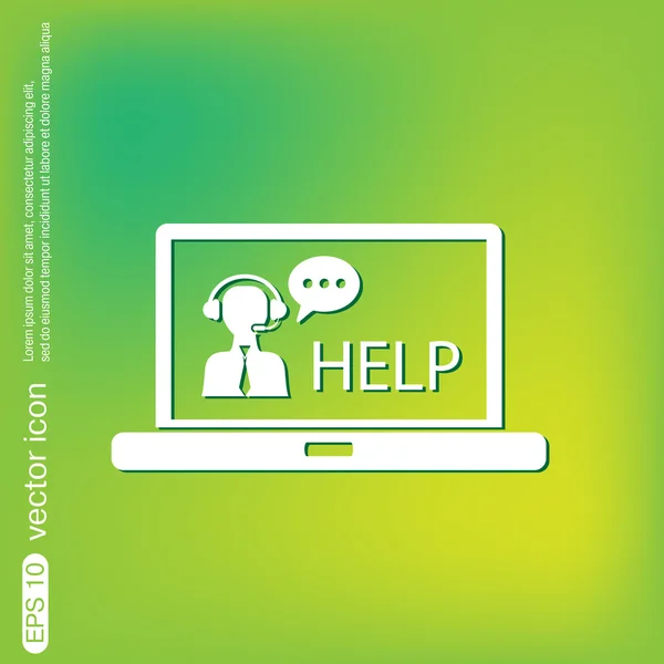 Laptop with customer support — Stock Vector