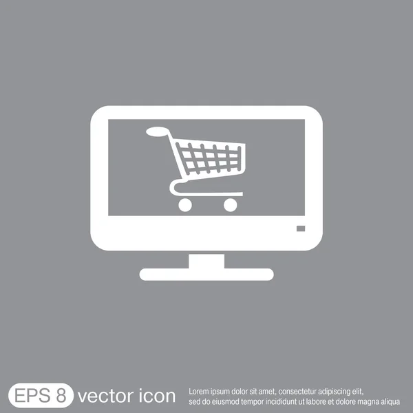 Figyelemmel kíséri a szimbólum bevásárlókosár — Stock Vector